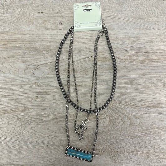 Bar cross necklace