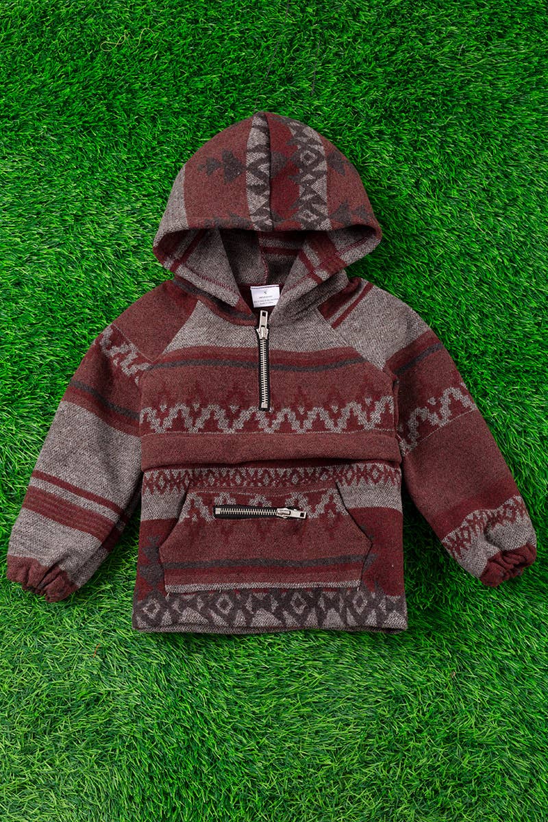 AZTEC PRINTED PULLOVER W/POCKET. TPG65113040 -JEAN: S