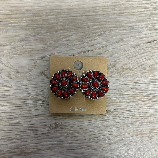 Ruby clip on earrings