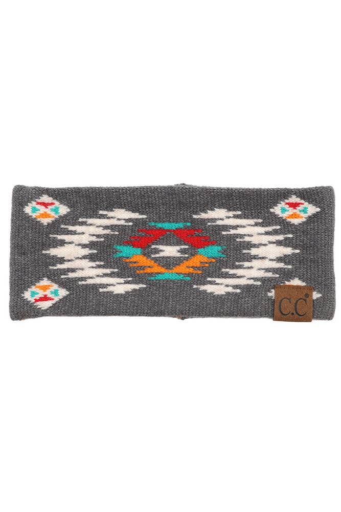 C.C Soft Aztec Pattern Headwrap: Black