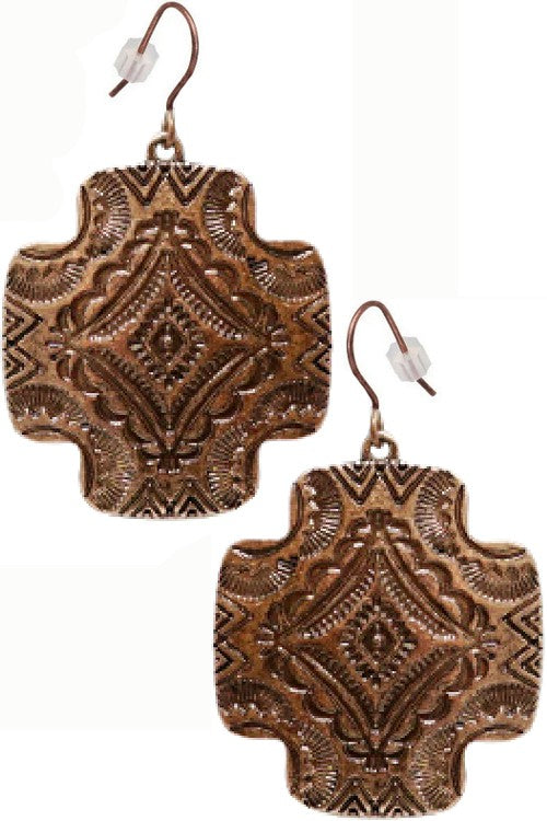 AZTEC CROSS EARRINGS