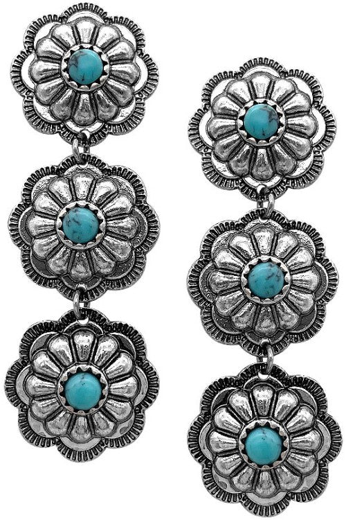 CONCHO FLOWER EARRINGS