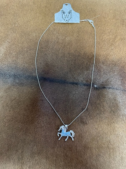 BLUE HORSE NECKLACE