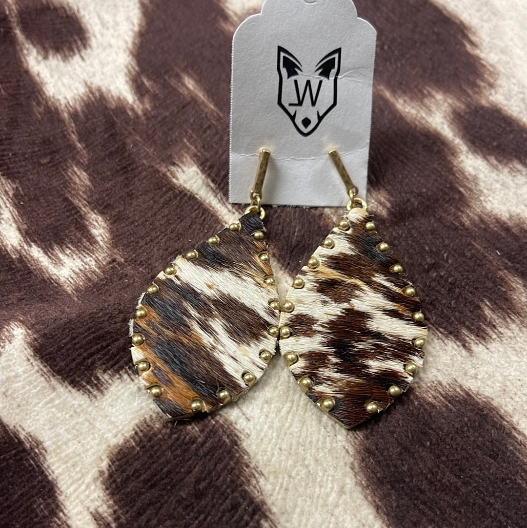 Cowhide earrings